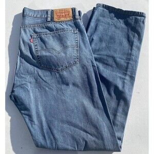 Levi's Men Jeans 36x32 Tag Blue 505 Regular Straight Medium Cotton Denim